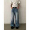 RT No. 28107 WASHED BLUE WIDE STRAIGHT DENIM JEANS
