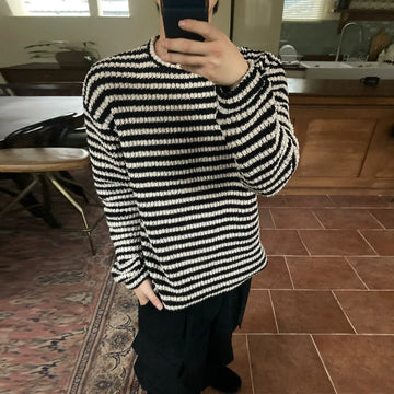 RT No. 42101 KNITWEAR STRIPED PULLOVER SWEATER