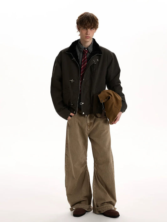 RT No. 50234 FUR COLLAR KNIGHT BUCKLE JACKET