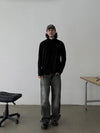 RT No. 18827 WASHED BLACK BAGGY STRAIGHT DENIM JEANS