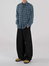 RT No. 18175 BLACK PLEATED DENIM STRAIGHT JEANS