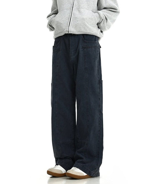 RT No. 11428 DARK GRAY STRAIGHT CARPENTER PANTS