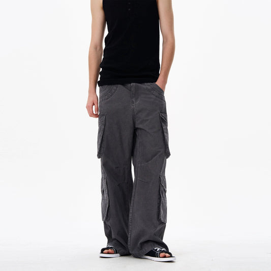 RT No. 18142 MULTI-POCKET CARGO STRAIGHT PANTS