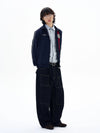 RT No. 29050 STITCHED DENIM BAGGY STRAIGHT JEANS