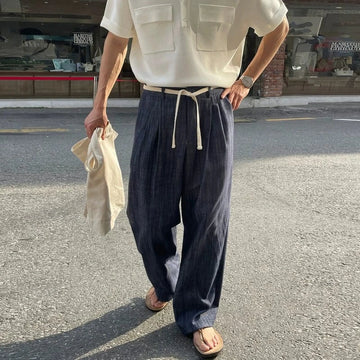 RT No. 19043 PLEATED WIDE STRAIGHT PANTS