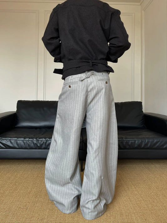 RT No. 50252 STRIPED STRAIGHT SUIT PANTS