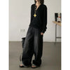 RT No. 18890 WASHED BLACK SCIMITAR STRAIGHT JEANS