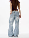 RT No. 18202 WASHED BLUE DENIM STRAIGHT JEANS