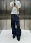RT No. 32008 RAW SELVEDGE DENIM STRAIGHT FLORAL JEANS