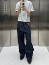 RT No. 32008 RAW SELVEDGE DENIM STRAIGHT FLORAL JEANS