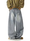 RT No. 32023 WHISKER WASH WIDE STRAIGHT JEANS