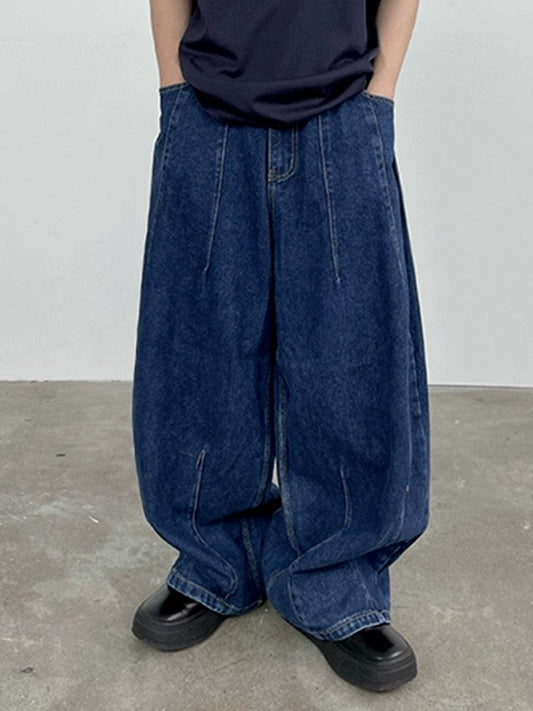 RT No. 11269 RECONSTRUCTED BAGGY STRAIGHT DENIM JEANS