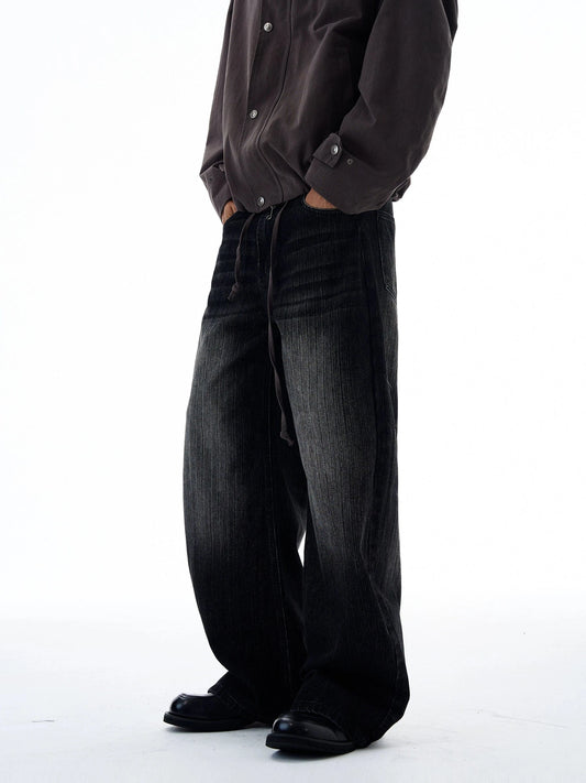 RT No. 19539 WASHED BLACK BAGGY JEANS