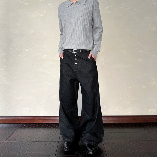 RT No. 40839 SILHOUETTE BAGGY SCIMITAR DENIM JEANS