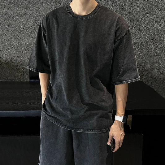 RT No. 18268 BLACK COTTON SHORT SLEEVE & SHORTS