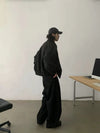 RT No. 18871 BLACK SCIMITAR STRAIGHT DENIM JEANS
