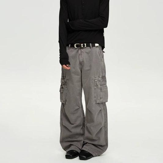 RT No. 40759 GRAY BAGGY STRAIGHT CARGO PANTS