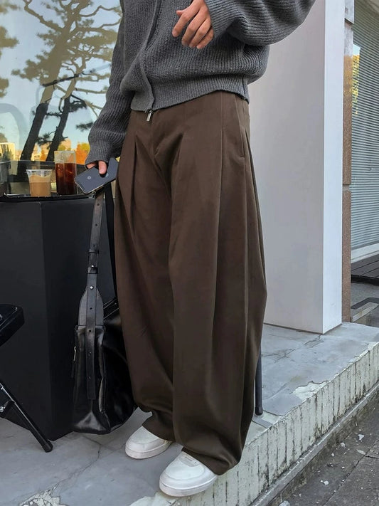RT No. 32605 PLEATED STRAIGHT DRAPE PANTS