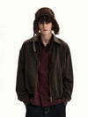 RT No. 32809 BROWN WOOLEN ZIP JACKET