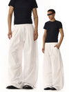 RT No. 18207 WHITE PLEATED PARACHUTE PANTS