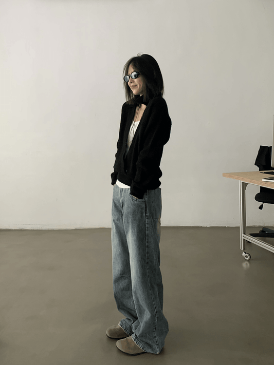 RT No. 18876 WASHED BLUE DENIM STRAIGHT JEANS