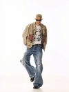 RT No. 19813 BLUE DISTRESSED DENIM STRAIGHT JEANS