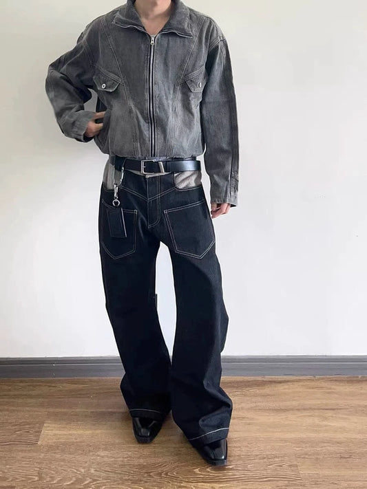 RT No. 18021 REVERSED STITCHED SCIMITAR DENIM JEANS