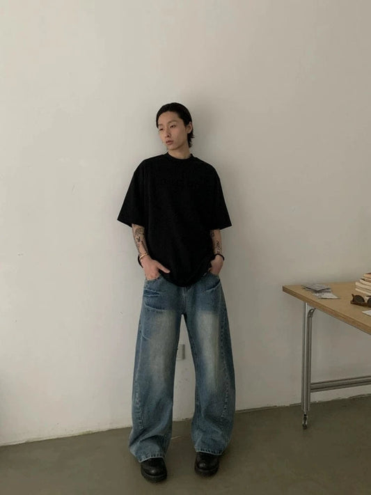 RT No. 18849 WASHED BLUE SCIMITAR DENIM JEANS