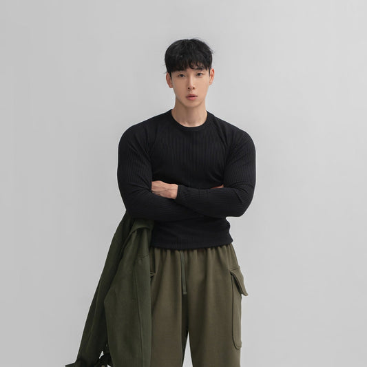 RT No. 12561 VERTICAL KNIT SLIM LONGSLEEVE