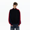 RT No. 50414 KNITWEAR RED SLEEVE QUARTER ZIP SWEATER