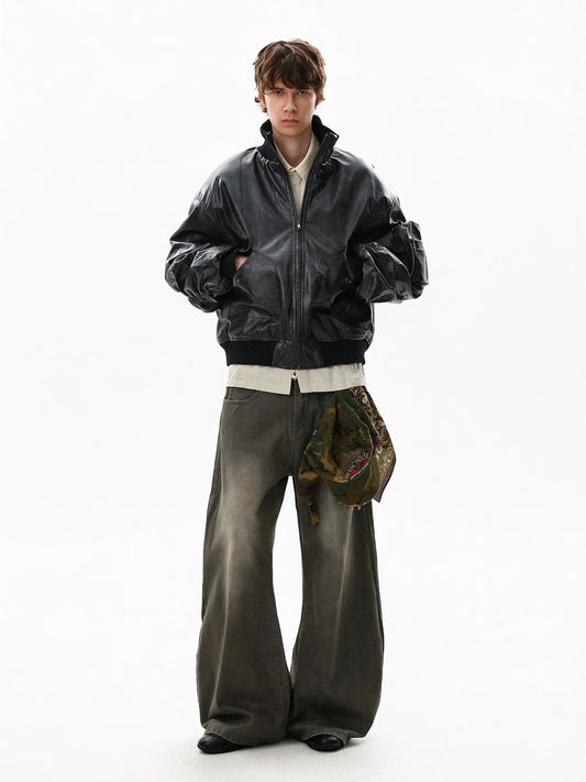 RT No. 50403 CARGO LEATHER JACKET