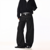 RT No. 19840 BLACK RECONSTRUCTED SCIMITAR DENIM JEANS