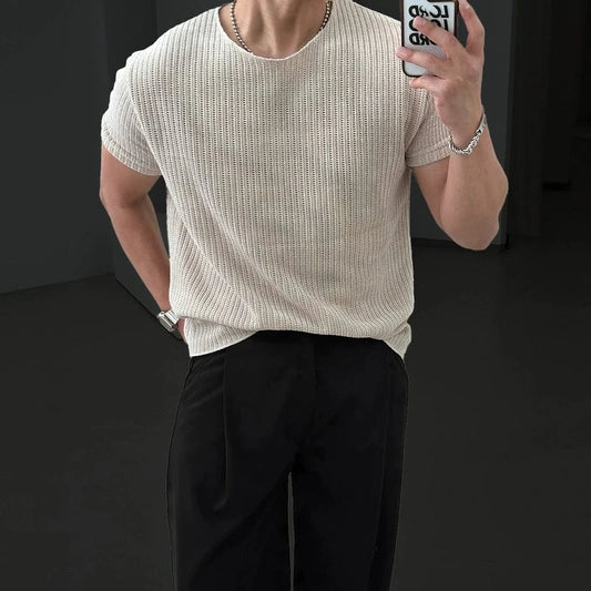 RT No. 11520 KNIT CREAM SHORT SLEEVE