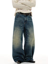 RT No. 55111 WHISKER WIDE STRAIGHT DENIM JEANS