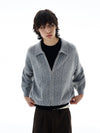RT No. 25057 KNITWEAR GRAY ZIP SWEATER