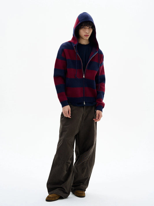 RT No. 32522 KNITWEAR STRIPED ZIP HOODIE