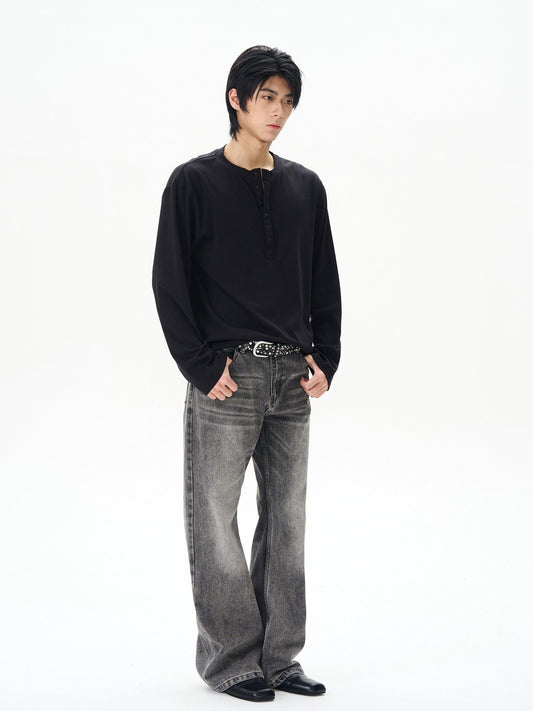 RT No. 12158 SMOKE GRAY STRAIGHT DENIM JEANS