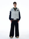 RT No. 20039 GRAY CONTRAST 7 LETTERED ZIP HOODIE