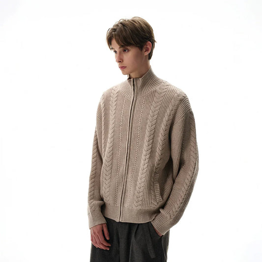 RT No. 42011 KNITWEAR TWIST ZIPPER SWEATER