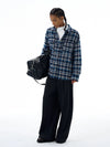 RT No. 19559 KNIT BLUE PLAID SHIRT JK