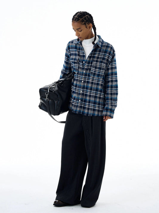 RT No. 19559 KNIT BLUE PLAID SHIRT JK