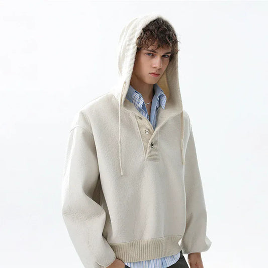 RT No. 50213 KNITWEAR HENLEY HOODIE