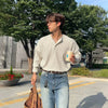 RT No. 31074 WAFFLE KNIT HENRY COLLAR LONGSLEEVE