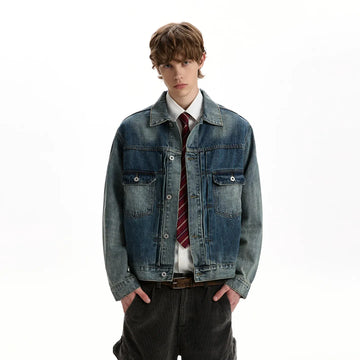 RT No. 40783 WASHED CROPPED DENIM JACKET