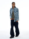 RT No. 19540 PLAID DENIM SHIRT JK