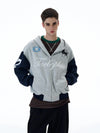RT No. 20039 GRAY CONTRAST 7 LETTERED ZIP HOODIE