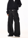 RT No. 19809 BLACK RECONSTRUCTED SCIMITAR DENIM JEANS