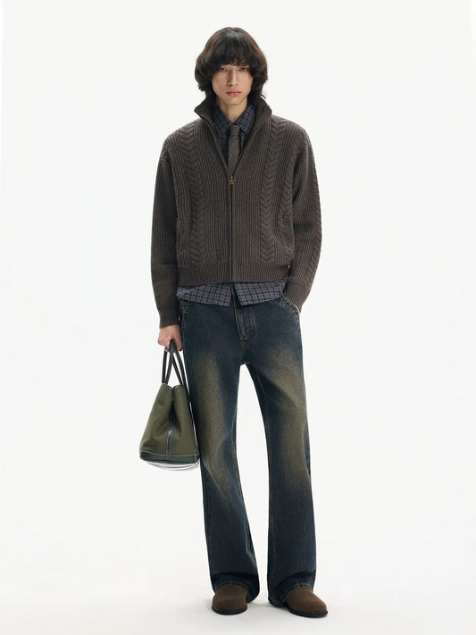 RT No. 50300 KNITWEAR TWIST ZIPPER SWEATER