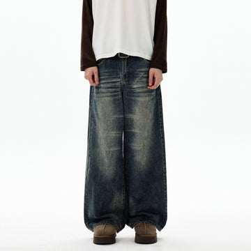 RT No. 59000 WASHED BAGGY STRAIGHT JEANS