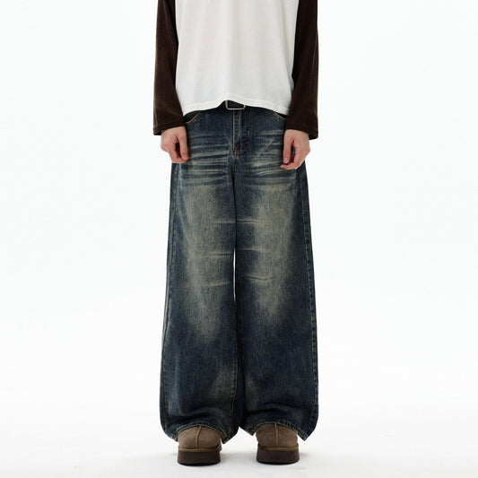 RT No. 59000 WASHED BAGGY STRAIGHT JEANS